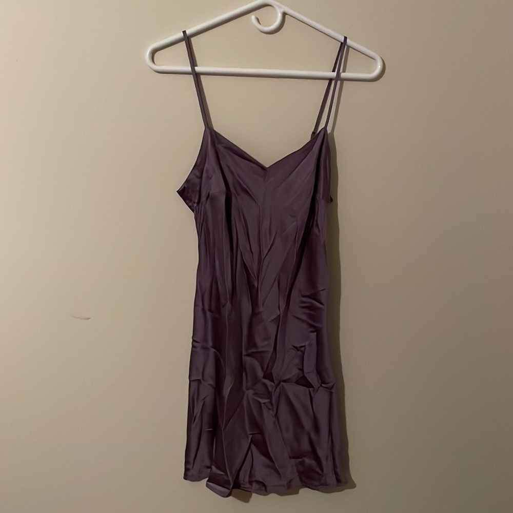 Vintage Marjolaine 100% Silk Adjustable Spaghetti Strap Slip Dress Size 38